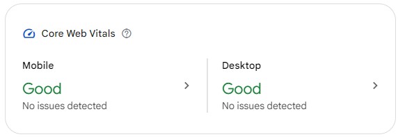 Core Web Vitals Passed Core Web Vitals Passed